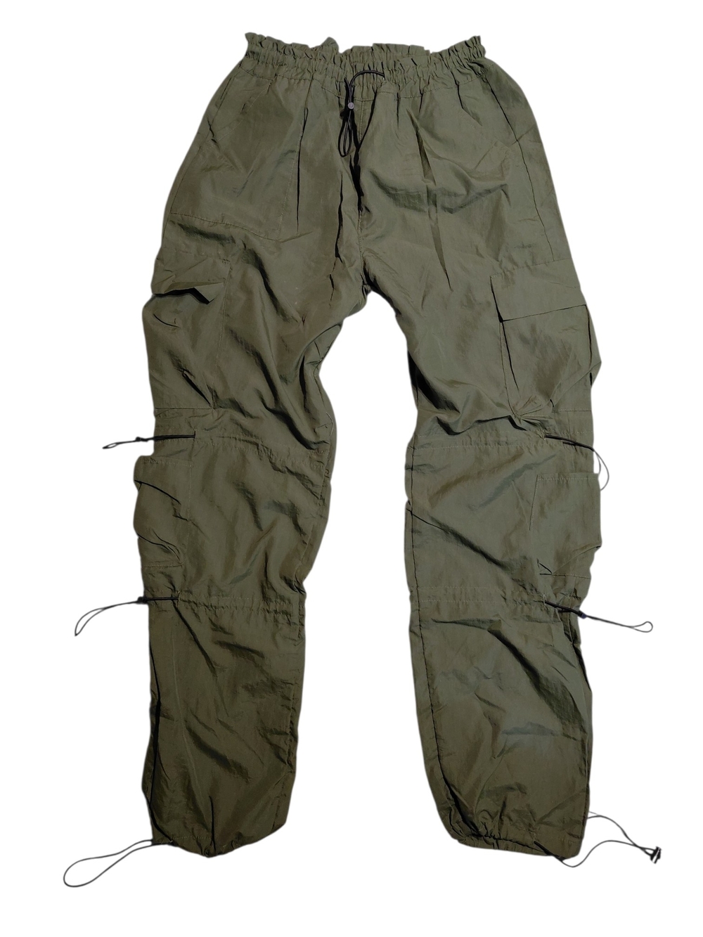 Elite Jeans Olive Green Cargo Pants Vtg Y2K Gorpcore Parachute 6-Pocket Medium
